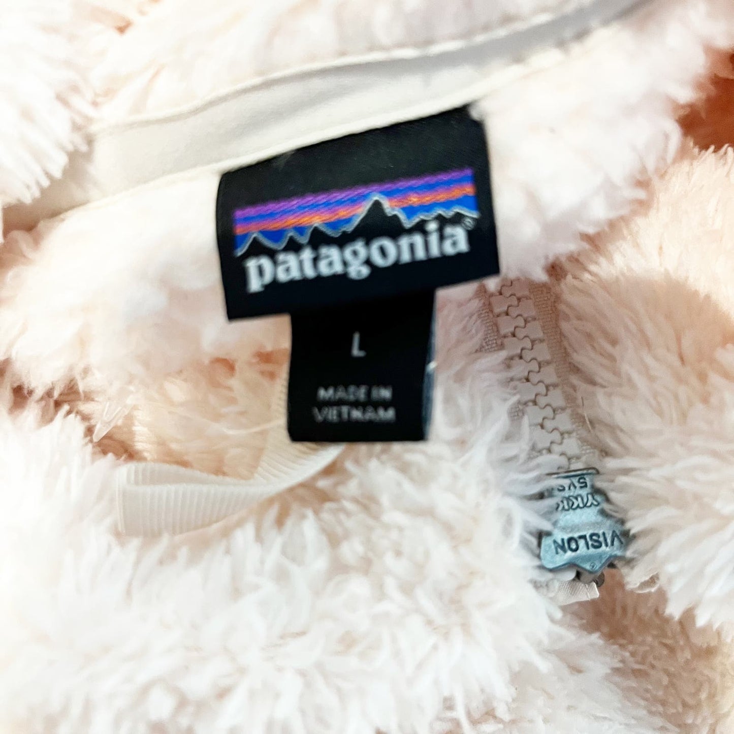 Patagonia Los Gatos 1/4 Zip Fleece Sherpa Jacket Coat Cream Ivory Large