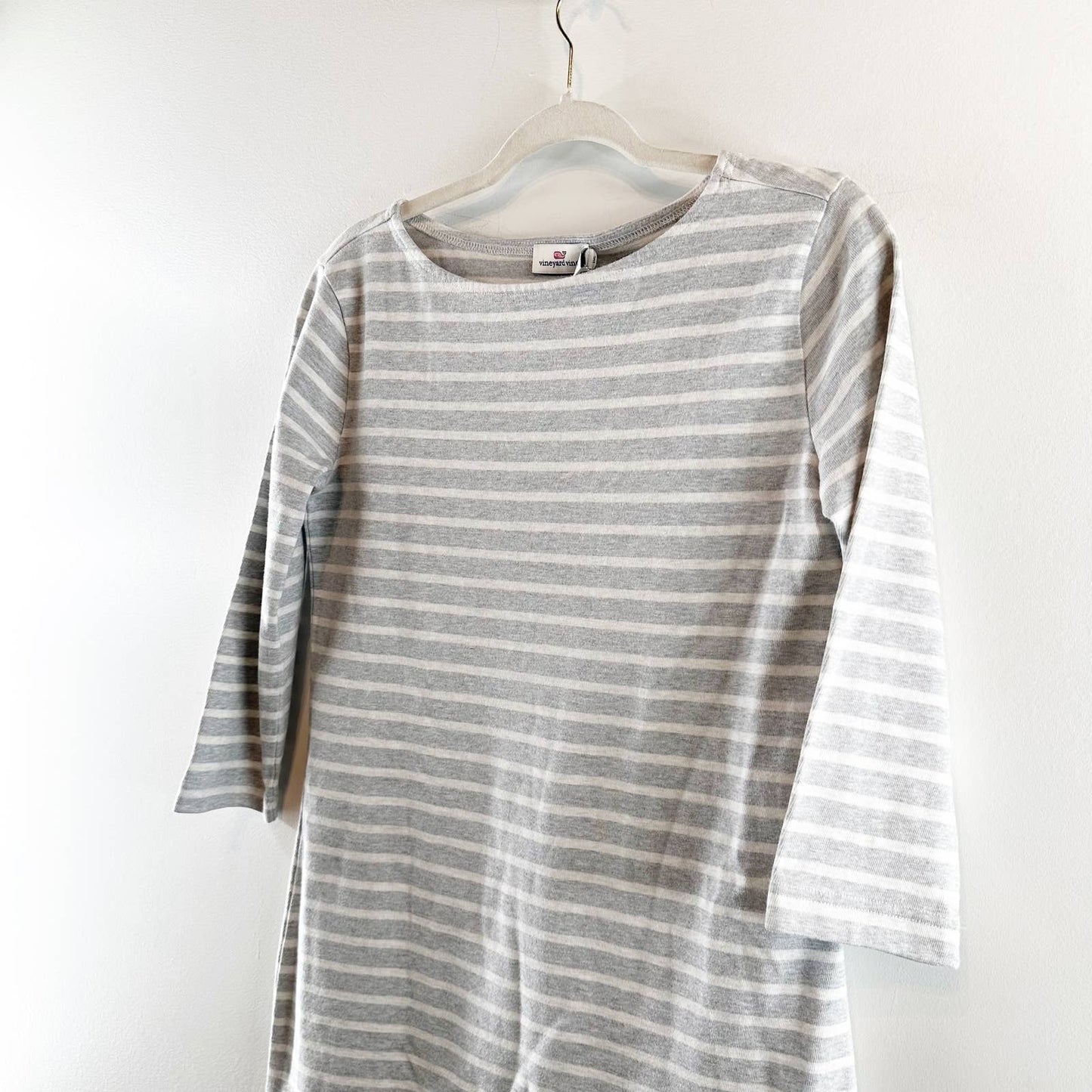 Vineyard Vines Striped Mini Shift Cotton 3/4 Sleeve Dress XS