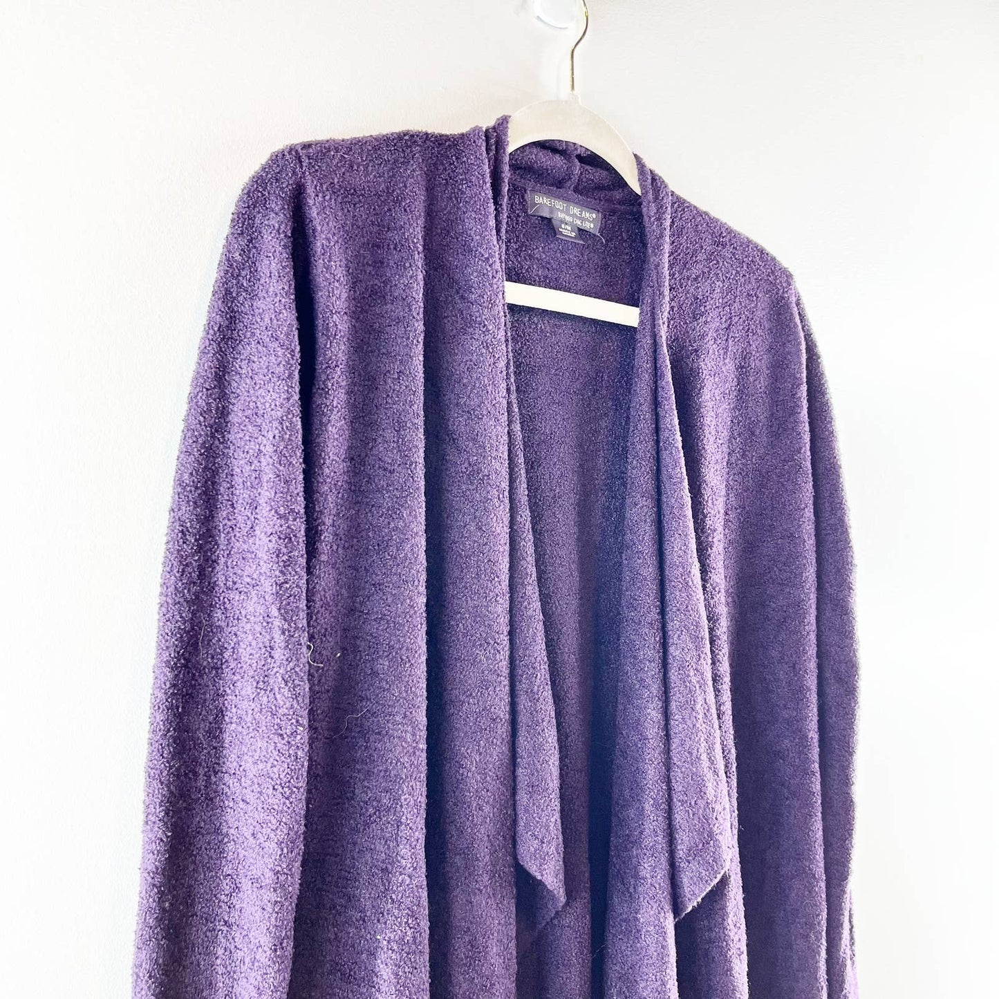 Barefoot Dreams Bamboo Chic Lite Calypso Draped Open Cardigan Sweater Purple S/M