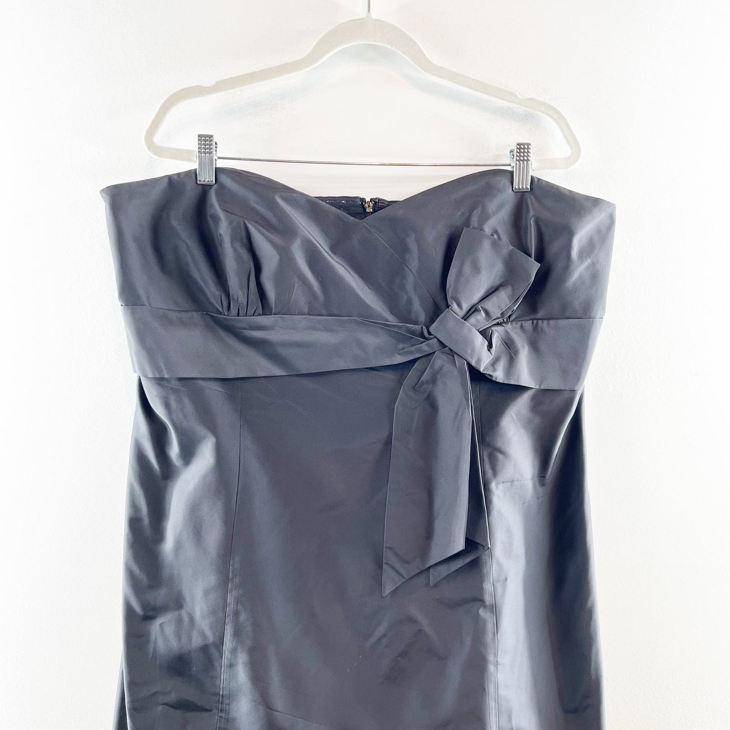 Talbots Strapless Silk Bow Maxi Dress Gown Black 20