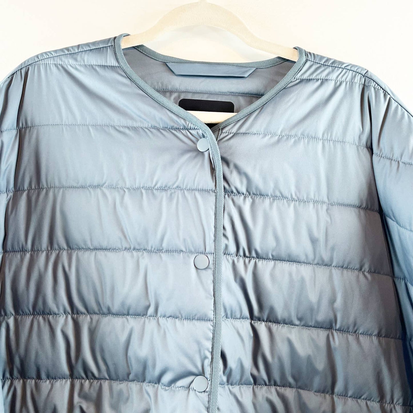 Everlane Plus Renew Channel Liner Long Sleeve Snap Button Puffer Jacket Blue XXL