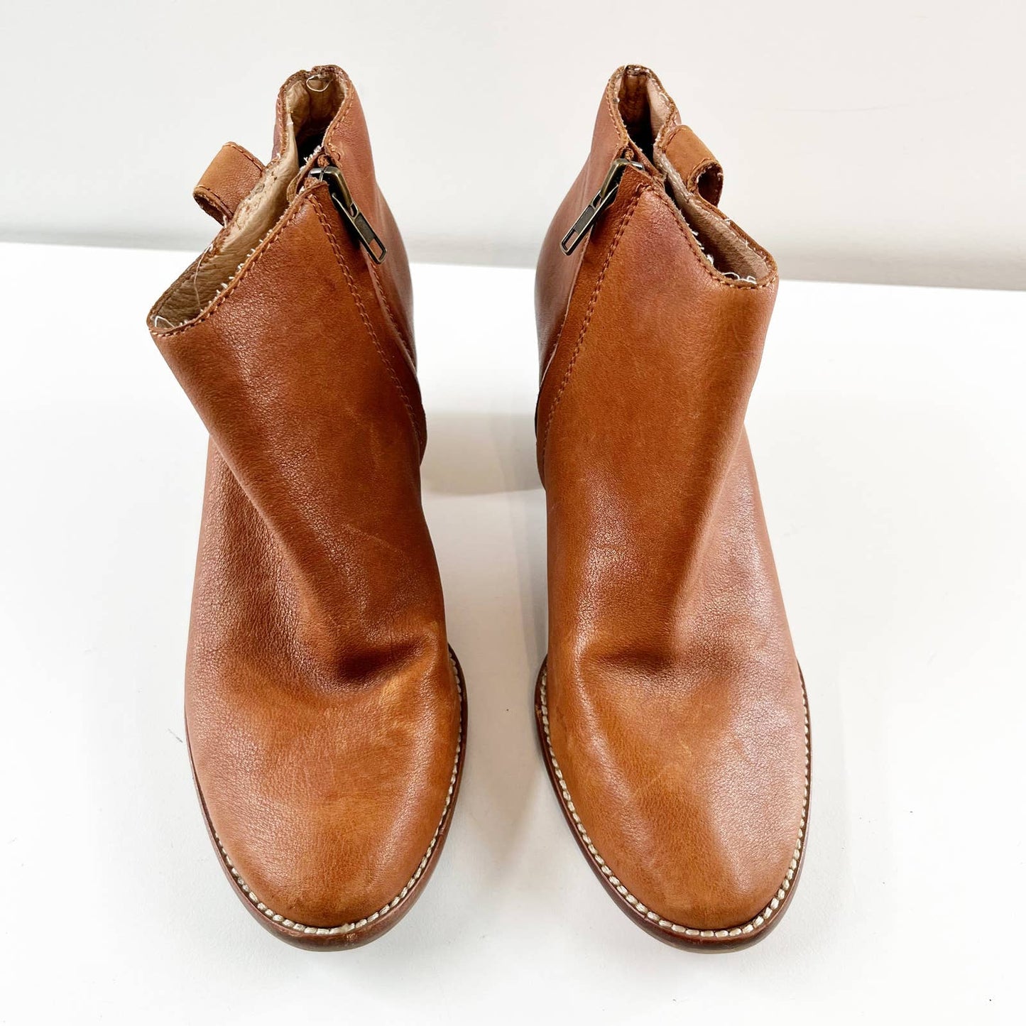 Madewell The Billie Leather Ankle Boot Booties Brown 7.5