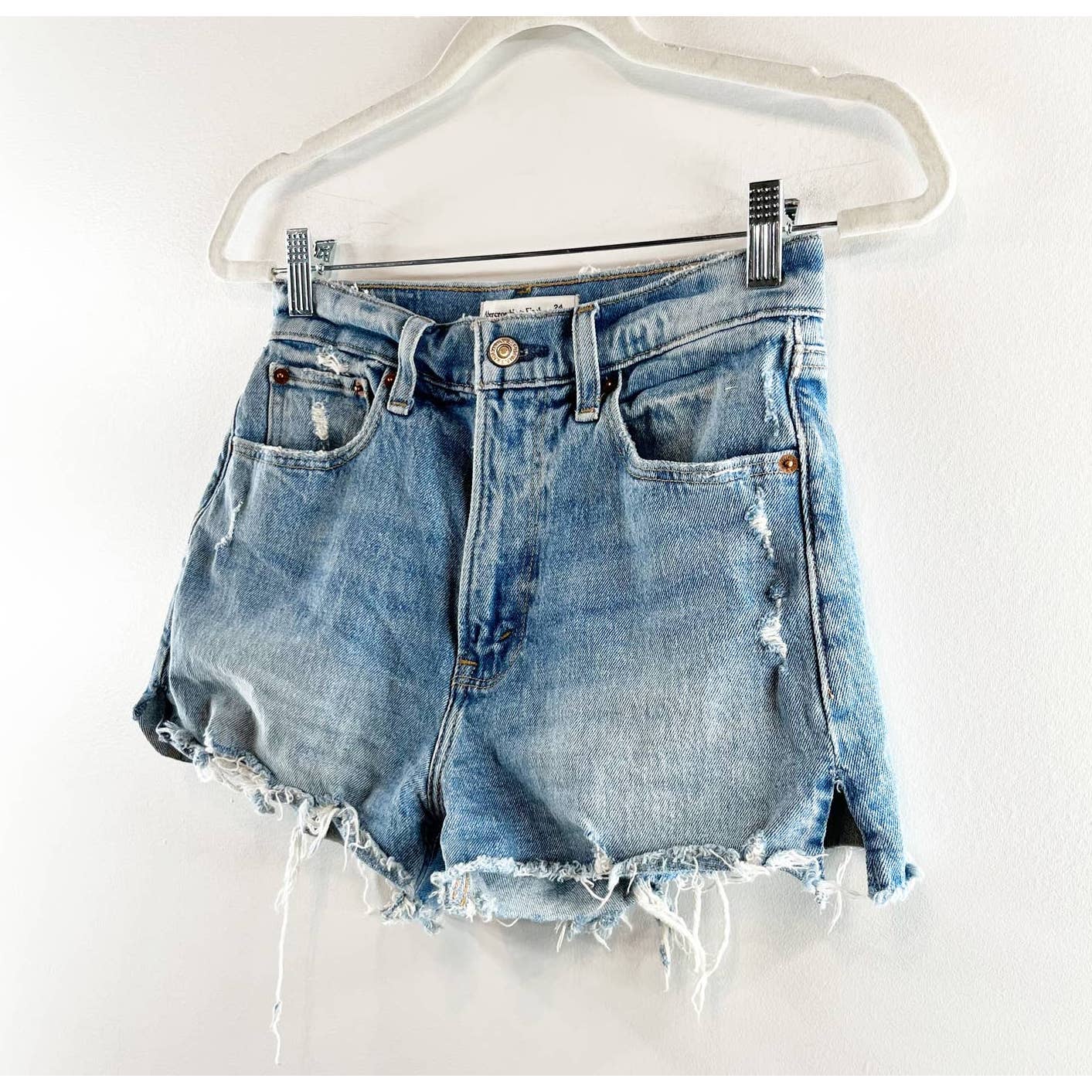 Abercrombie & Fitch The Mom Shorts High Rise Denim Jean Shorts Blue 24 / 00