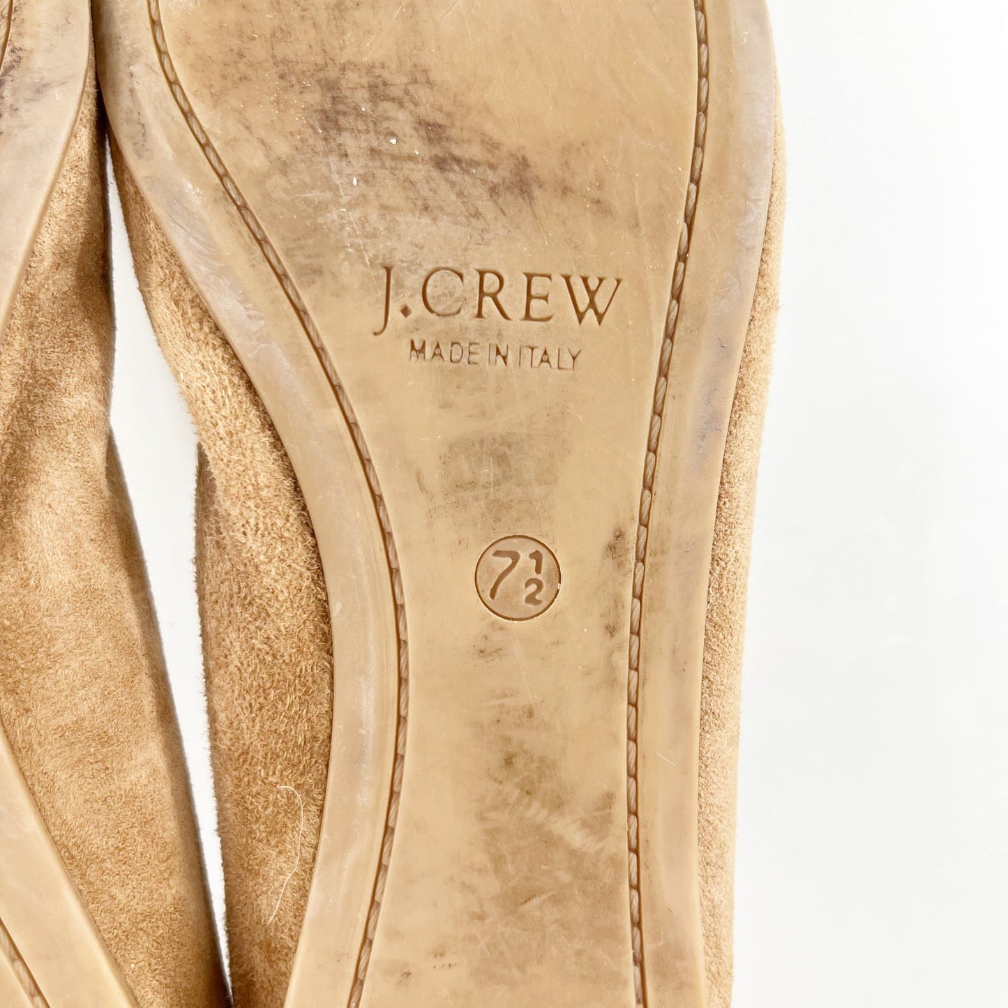 J. Crew Cece Studded Suede Leather Ballet Flats Brown 7.5