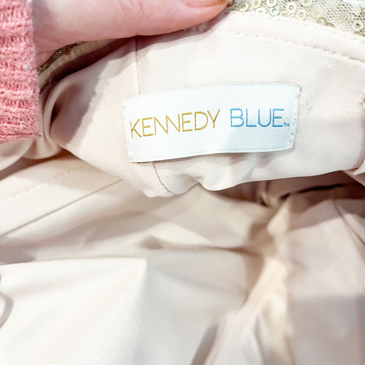 Kennedy Blue Sasha Sequin Adjustable Straps V-Neck Maxi Bridesmaid Dress Gold 8