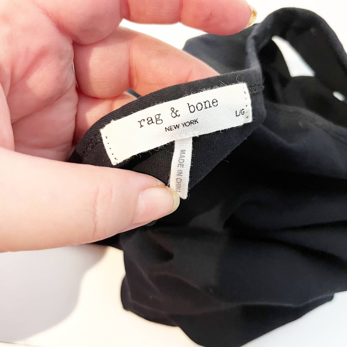 Rag & Bone Sleeveless Cotton Open Back Bodysuit Black Large