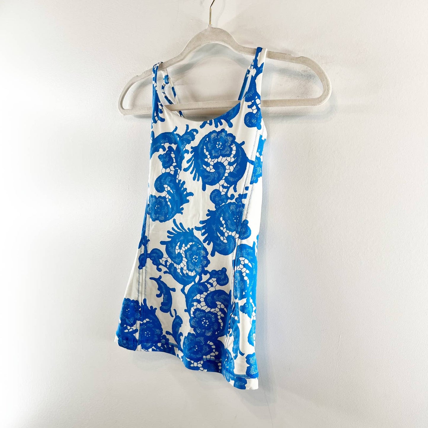 Lululemon Free To Be Tank Top Floral Laceoflage Polar Cream Beaming Blue 2