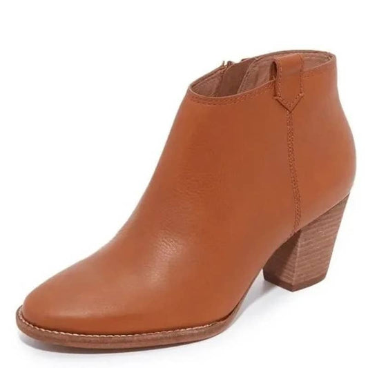 Madewell The Billie Leather Ankle Boot Booties Brown 7.5