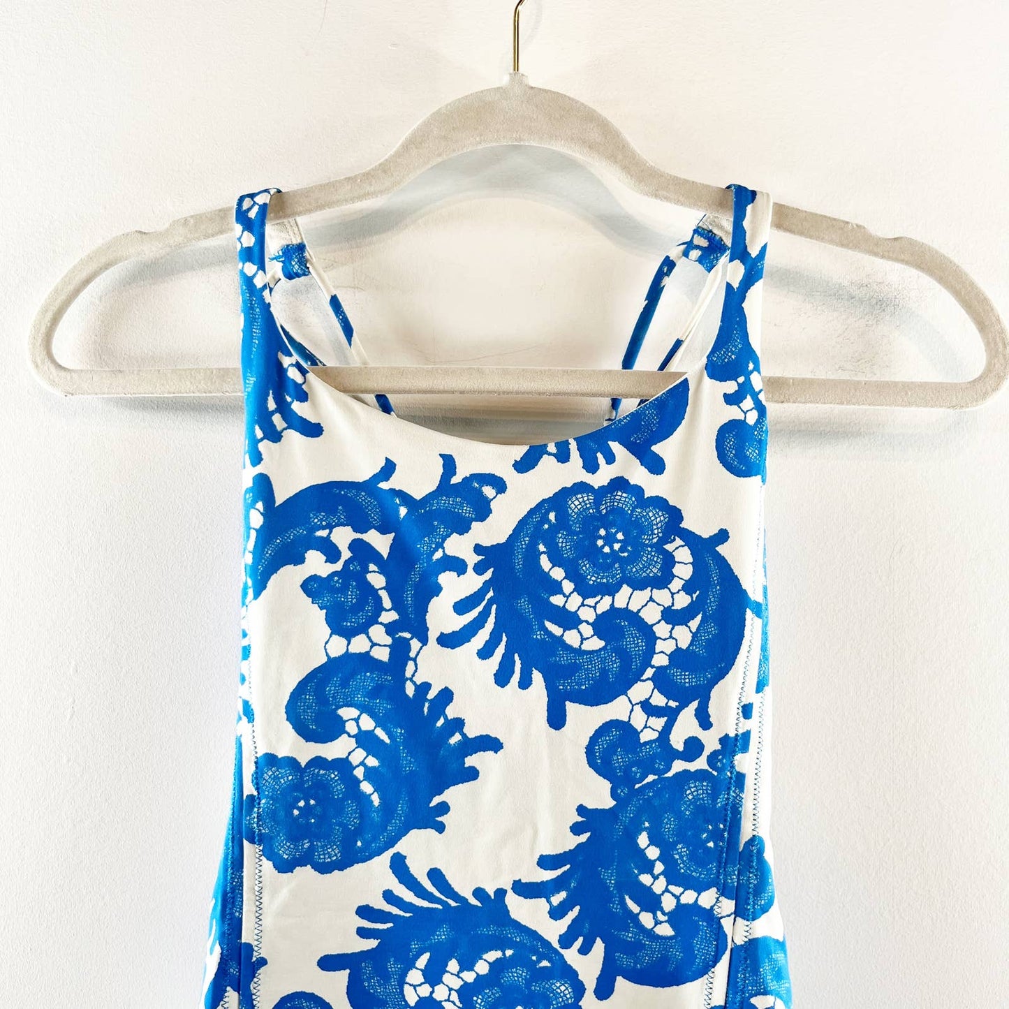 Lululemon Free To Be Tank Top Floral Laceoflage Polar Cream Beaming Blue 2