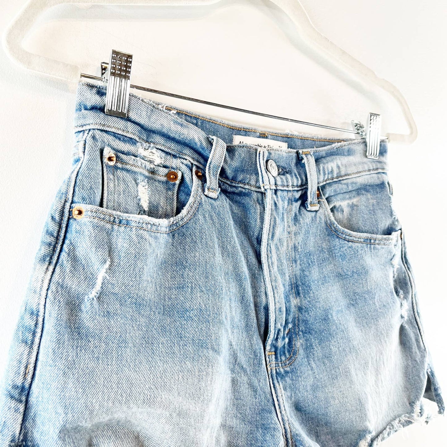 Abercrombie & Fitch The Mom Shorts High Rise Denim Jean Shorts Blue 24 / 00