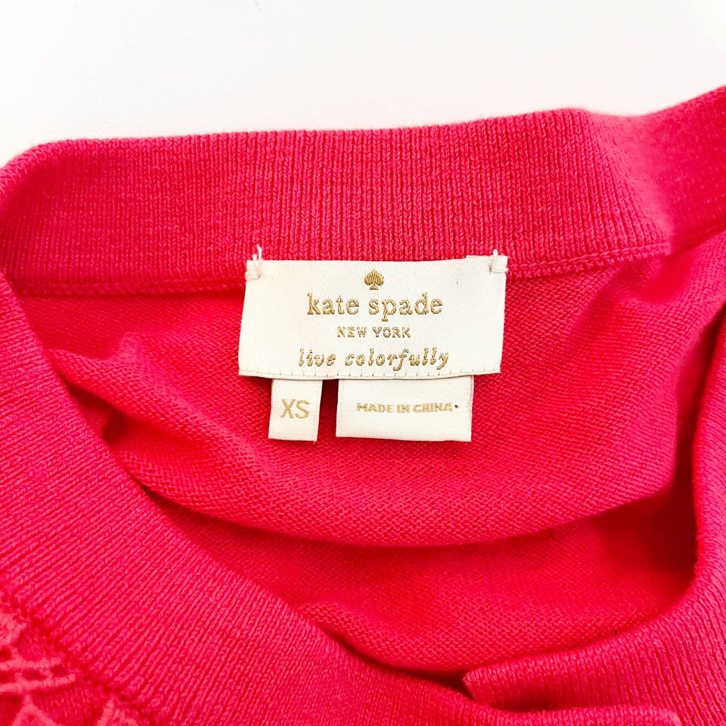 Kate Spade Lace Trim Button Up Cardigan Sweater Pink XS