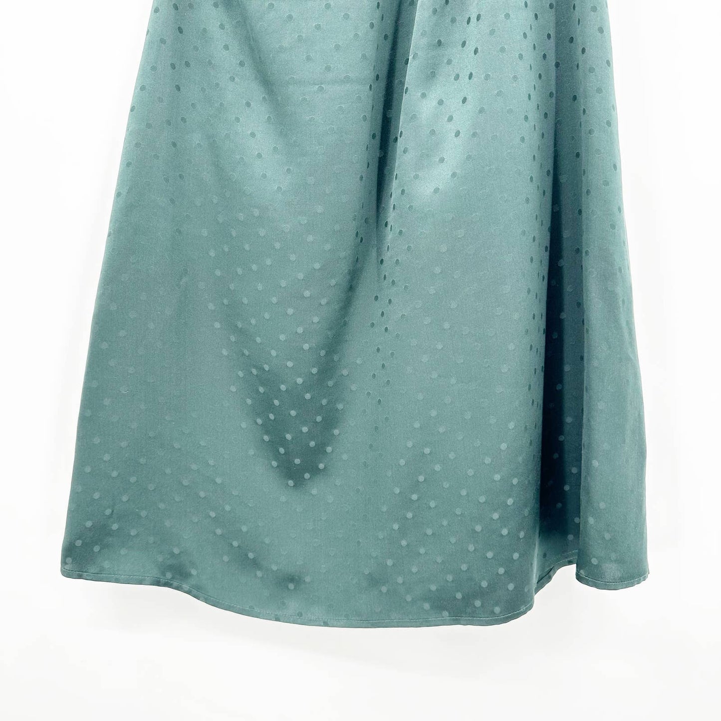 Madewell Silk Dancefloor One Shoulder Ruffle Dot Mini Dress Green 2