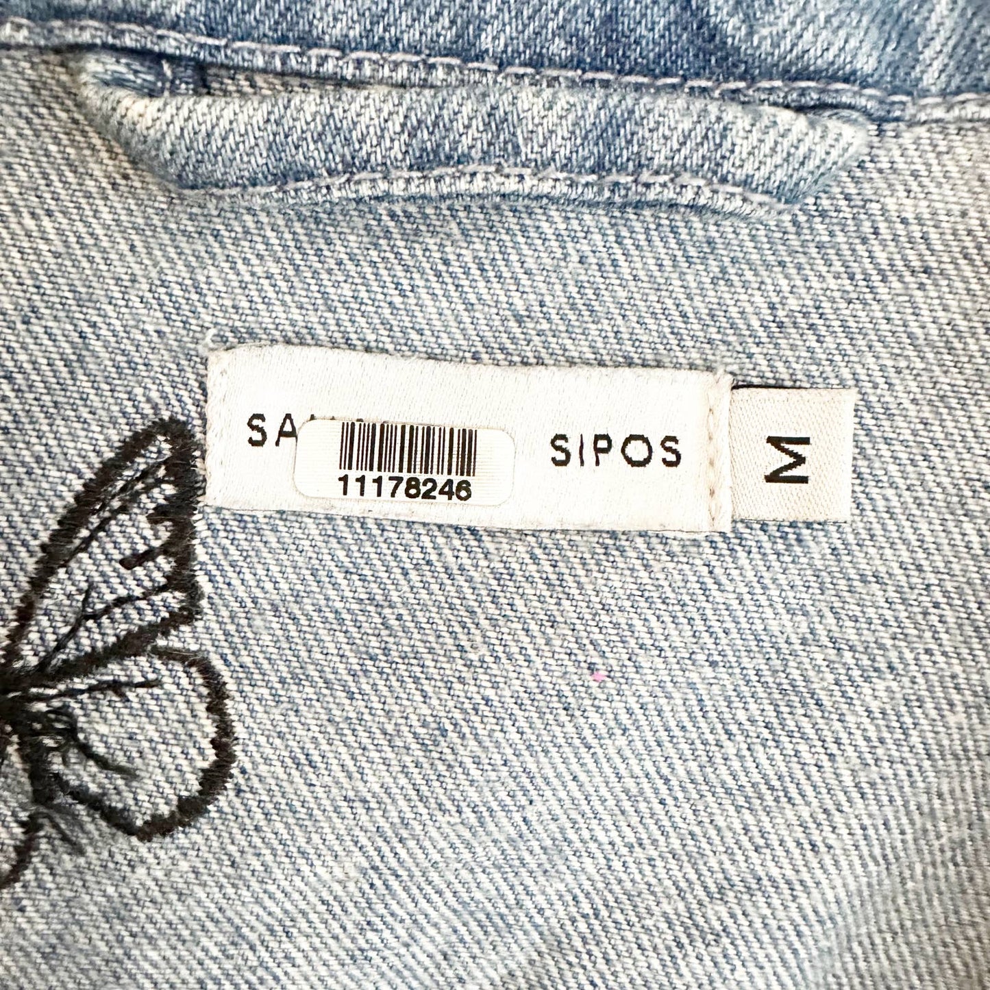 Samantha Sipos Butterfly Good Vibes Only Denim Jacket Medium
